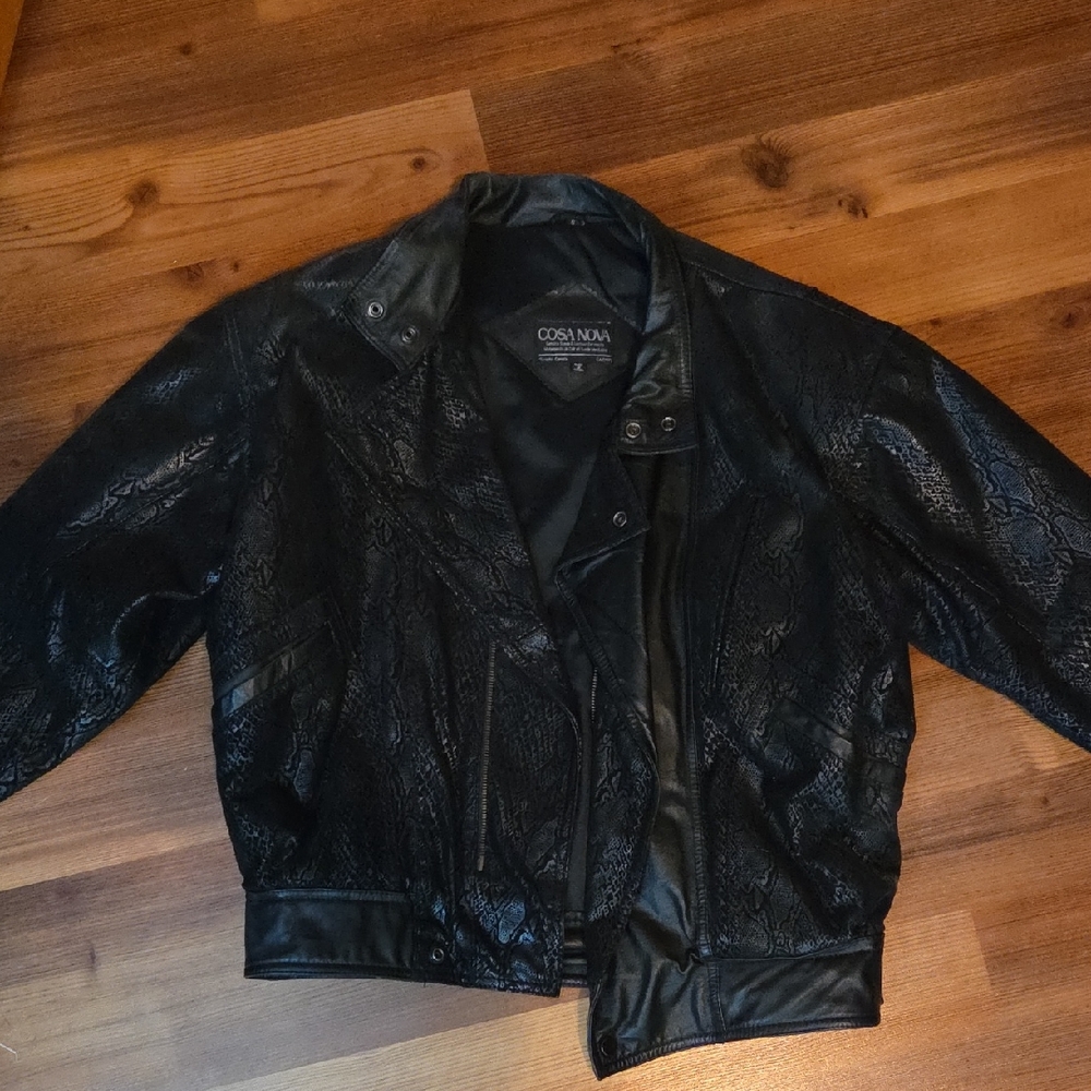 Men's Vintage Leather Jacket, Double Breasted